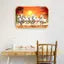 Indianara Vastu Running Seven Horse Wall Painting with Frame - Laminated Golden Framed Large Painting