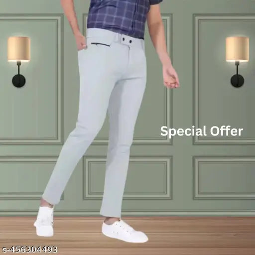Introducing our Men's Classic Fit Stretch Trousers, crafted for all-day commfoty and style Pack of 1