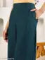 FIORRA Women's Teal Green Cotton Solid Palazzo