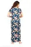 women printed nighty - nightdress -maxi- beautiful print long zip front opne nighty - nightwear