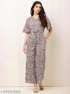 FOUR BROTHER'S STYLISH RAJASTHANI PRINTED CREPE FABRIC V-NECK JUMPSUIT FOR WOMEN | JM0015