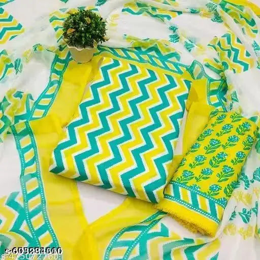 Polyster/Crepe fabric-SIMPLYETHNIC Women's Brown Colour Printed Unstitched Salwar Suit Material