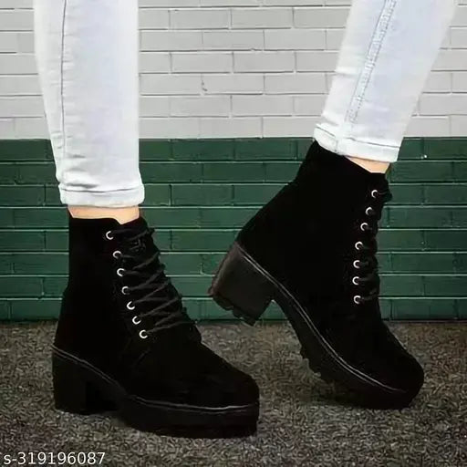Trendy Women Boots || Trendy Stylish Girls High Heel Comfortable Fashionble Ankle Length Boots For ( Pack Of 1)
