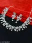 Silver Plated Necklace Set With White American Diamond