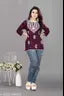 Wine Chikankari Embroidery Tunic