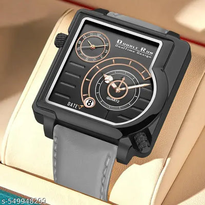 Date Display Dual Time Dial Analoge Watch For men