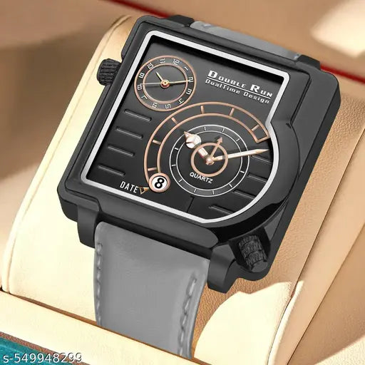 Date Display Dual Time Dial Analoge Watch For men