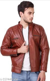 Rust brown unique leather jacket