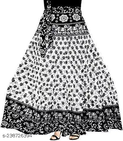 Women's Cotton Sanganeri Jaipuri Print Fashion Long Wrap Skirt