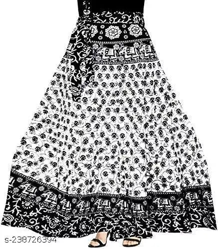 Women's Cotton Sanganeri Jaipuri Print Fashion Long Wrap Skirt