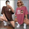 Fancy Stylish Printed Oversized Round Neck Women's T-shirts (COMBO PACK OF 2)