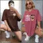 Fancy Stylish Printed Oversized Round Neck Women's T-shirts (COMBO PACK OF 2)