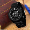 FrankTime's Black Solid Round Designing Analog Watch for Men