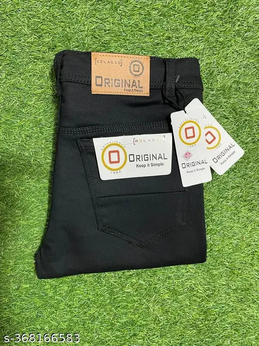Men Cotton Blend Black jeans
