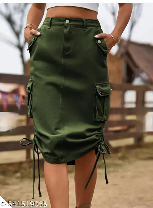 LATEST DESIGNER CARGO LONG MIDI SKIRT/CARGO SKIRTS/CASUAL WEAR SKIRTS/PARTY WEAR SKIRT.