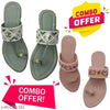 Flat Sandals For women || Flat Sandals || Women Footwear Combo || 2 pair 2 different colour options || Affordable Combo Footwear