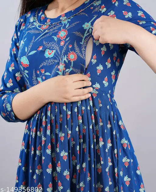 Womens Rayon Anarkali zip kurta & Kurti