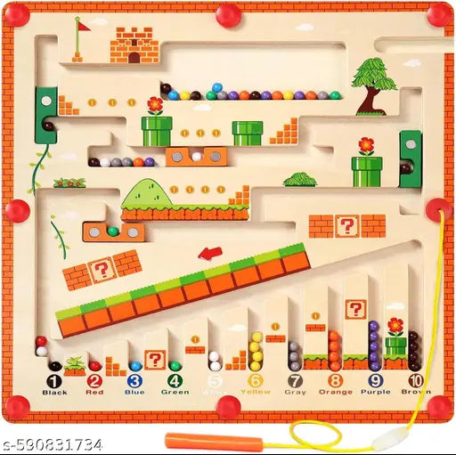 Montessori Color and Number Matching Maze Puzzle Board for Kids to Improve Motor Skills Logic and Hand Eye Coordination Age 3 Plus