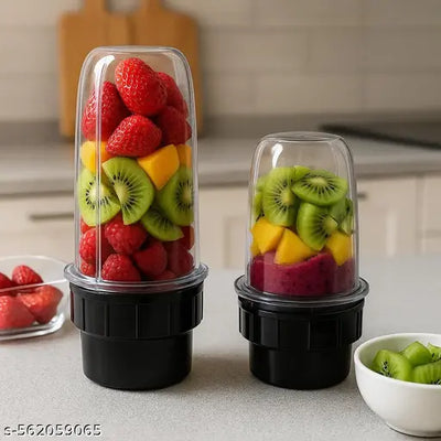 Premium Bullet Blender Jar Set – Small & Big | Unbreakable Plastic | Perfect for Smoothies, Juices & Chutneys