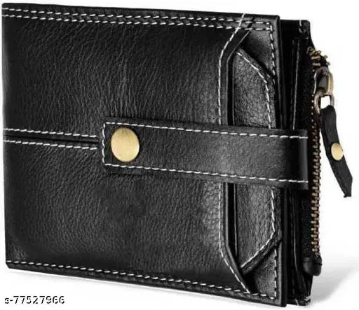 RFID Blocking men's premium quality genuine leather black zipper coin pocket wallet with extra convenient card case very tough and durable trendy formal/casual, large capacity genuine leather wallet