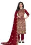 Women's Patiala Embroidered Work Plus Double Layer Multiwork Sequence Work Georgette Salwar Suit & Dress Materials