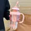 Detox Water and Fruit infusder Bottle with Straw [1300 ml | Icecream jar theme | Multi colors ]