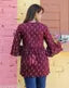 Kayam fashionable Short kurti | Flared sleeves short sleeves kurti | Short sleeves fashionable kurti | Embroidered short sleeves kurti for women | womens party wear kurti |
