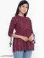 Maroon printed Top Girls