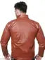 Rust brown unique leather jacket