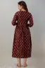 Women Printed Rayon Maroon Maternity And Feeding Kurta