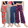 womens plazzo pants pyjama lower soft synthetic febric combo pack of-4 LENGTH-36 INCH