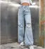 jeans for women's,Women's destress,Knne cut wide leg,good looking funkey jeans