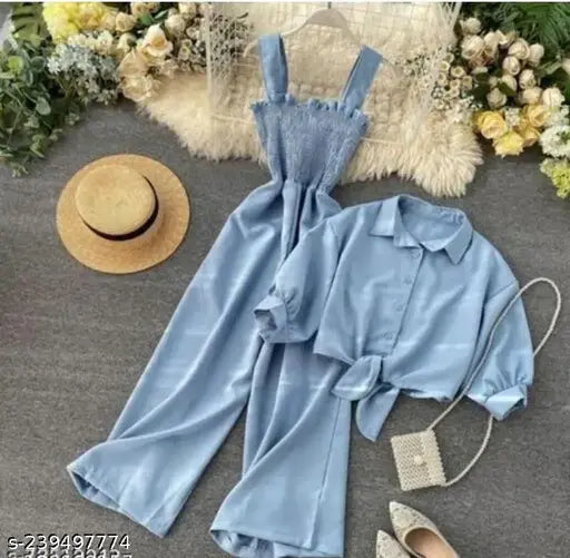 ZEESHE MEESHE Women's Solid Jumpsuits With Stylish Shrug / Dress for women/ Dress For Girls / Plus size dress for women