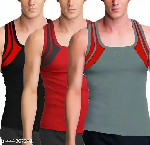 MUSCLE GYM!!ARMY GYM!!BOYS GYM VEST!!VEST FOR MEN!!Premium Cotton Solid Gym Vest for Men (Pack of 3)