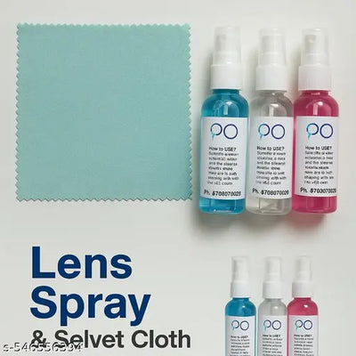 2 LENS CLEANER AND 2 CLOTH Clean & Shine Gel Multi-Purpose LCD Cleaning Kit, Liquid Solution with Cloth to Clean Mobile/Laptop Screen, Computer, Tab, LCD Display, Camera (Pack of 2) 100 ML Each MULTICOLOR