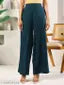 FIORRA Women's Teal Green Cotton Solid Palazzo