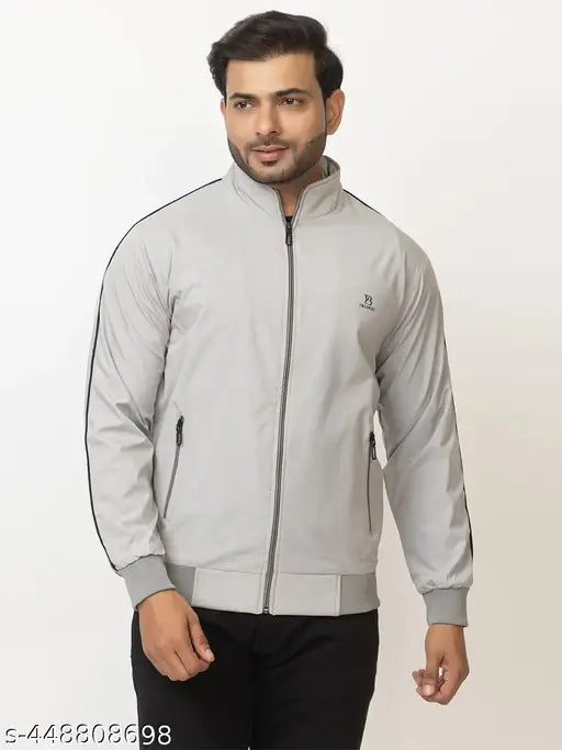 TWEUNBOY Casual Winter Wear Jackets For Men || Men's Solid Wind Cheater Jacket With Zipper || Ribbed Waist And Ribbed Wrist Cuffs For Perfect Fit || Casual And Sports Jacket