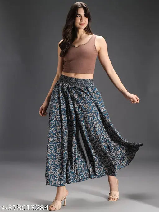 Latest Kiara Korean Stylish Highly Flared free size Palazo