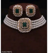 Royal Pearl Choker Set with Designer Earrings | Traditional Wedding Jewellery for Women