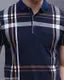 GESPO Men's Checked Polo Navy Blue Tshirts
