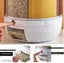 NARUIA 6-Grid Rotating Food Dispenser - Stackable Cereal, Rice, and Grain Storage Container with Measuring Cup (White)