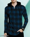 Men Shirt Style Cotton Blend Full Sleeve Button Hoodies Style , for Men | Hip Hop |Checkerd