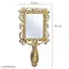 Metal Handheld Mirror with Handle Antique Rajasthani Decorative Showpiece - 17 cm (Metal, Gold)