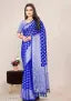 Georgette Silver Buti Silk Saree with Zalar and Siroski
