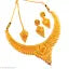 SDR Golden Necklace With Earrings And Maangtika Jewellery Set