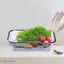 Drain Basket Steel Big Drip Tray Kitchen Drying Stand Mesh Sink Rectangle Basket Mesh Fruits, Vegetable, Drainer Washer (30x20x6 cm)