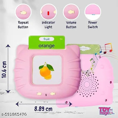 Talking Flash Cards, Learning Toys for Kids, Talking English Flash Cards, Learning Interactive Educational Toys for 2-4 Year Old Boys, Return Gifts for Kids -112 Double Sided Card (any colour , no choice)