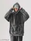 Men's Autumn and Winter Polar Fleece Solid Color Pocket Loose Casual Hooded Sweatshirt