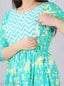 Murli Kurti Women's Cotton Floral Print Flared Maternity Kurta (Sky Blue)