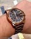 Analog Dial Brown Color Stainless Steel Strap Chrono Design Dial Wrist Watch For Men and Boys